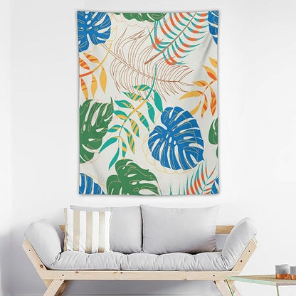 ICMOLYYENLO Tropical Green Plant Tapestry, Green Palm Leaves Natural Landscape Print Wall Tapestry for Bedroom Living Room Dormitory 40x60 Inch