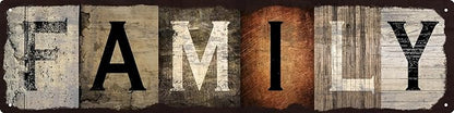 Vintage Tin Sign Retro Metal Family Signs for Home Decor Stylish Wall Art Plaques Gift for Home Bathroom Kitchen and Gothic Wall Decor in Every Room 16x4 in