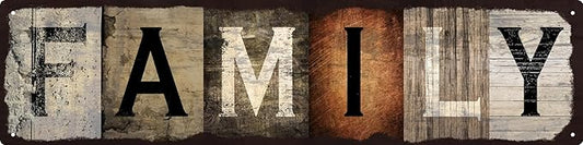 Vintage Tin Sign Retro Metal Family Signs for Home Decor Stylish Wall Art Plaques Gift for Home Bathroom Kitchen and Gothic Wall Decor in Every Room 16x4 in
