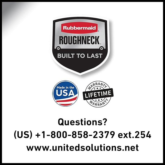 Rubbermaid Roughneck Tote 3 Gal, 6 Pack, Made in USA, Black & Gray, Rugged Plastic Stackable Storage Bins with Lids and Handles