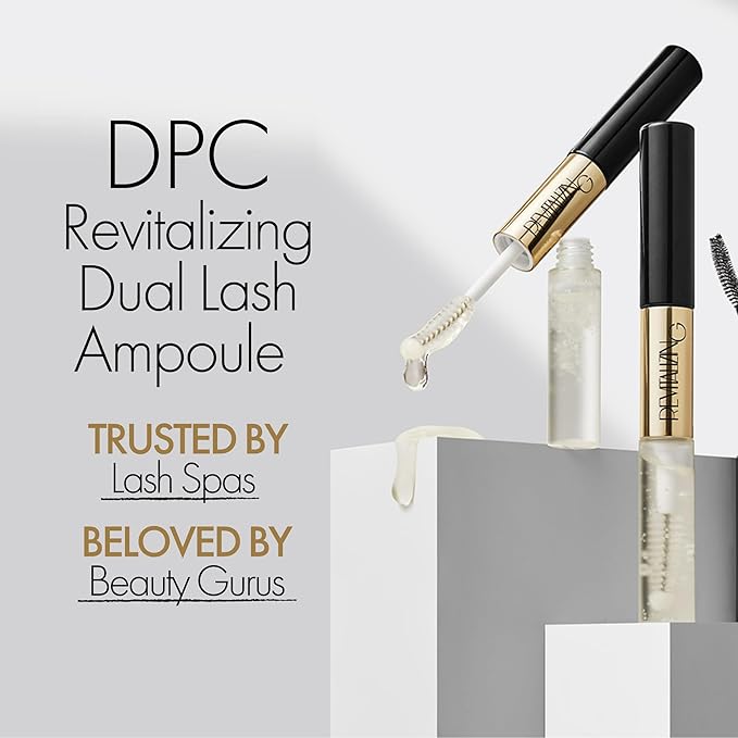 DPC Revitalizing Dual Lash Ampoule | 2-in-1 Korean Lash Serum w/20 Peptides | Lash Oil Ampoule Serum 0.33 fl oz
