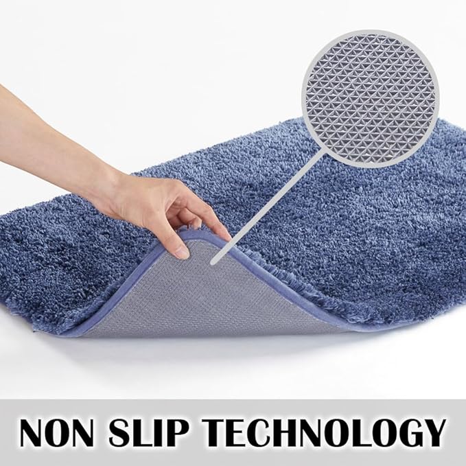 Suchtale Large Bathroom Rug Mat: Extra Soft & Absorbent Shaggy, 24 x 40, Blue; Machine Washable Microfiber, Non Slip, Luxury Floor Mat