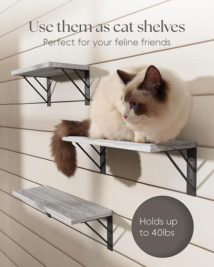 BAYKA Wall Shelves for Bedroom Decor, Floating Wall Shelves for Living Room Kitchen Storage, Wall Mounted Rustic Wood Floating Shelves for Kids Books,Corner Shelves for Bathroom(White，Set of 3)