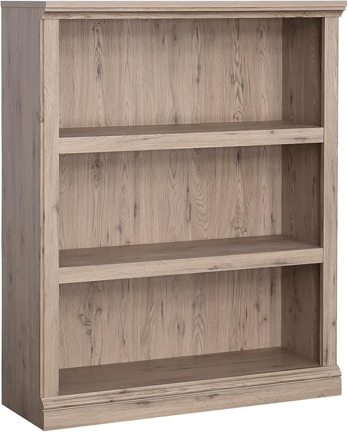 Sauder 3 Tier Book Shelf Wooden Bookcase Multipurpose Bookshelf for Home Office, Living Room, in Laurel Oak