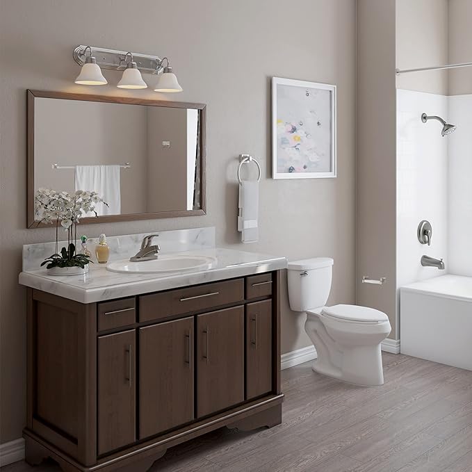 Design House 534644 Millbridge Classic 4-Piece Bathroom Accessory Kit Satin Nickel