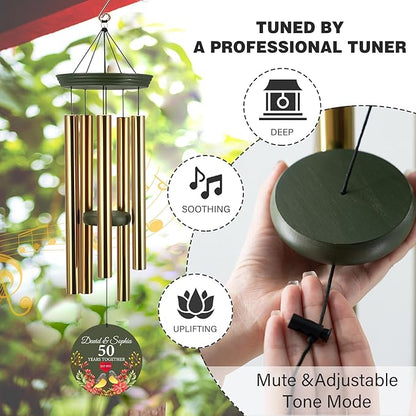 ASTARIN 50th Anniversary Wind Chimes Personalized, 30"/36" Deep Tone Wind Chimes for Wife Husband Parents, Romantic Souvenirs for Men Women Couple