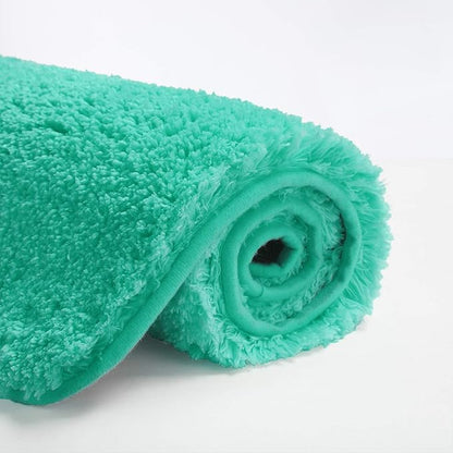 Suchtale Non Slip Bath Mat, Soft Microfiber Shaggy Bathroom Rug, Machine Washable, Thick Plush Shower Mat (20 x 32 Turquoise)