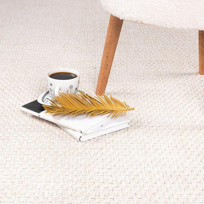 CAMILSON Easy Jute Rug 6x9, Indoor Outdoor Off-White Farmhouse Area Rugs for Living Room Patio and Kitchen Rug, Solid Woven Design, Easy-Cleaning, Washable Outside Carpet Alfombras (6 x 9)