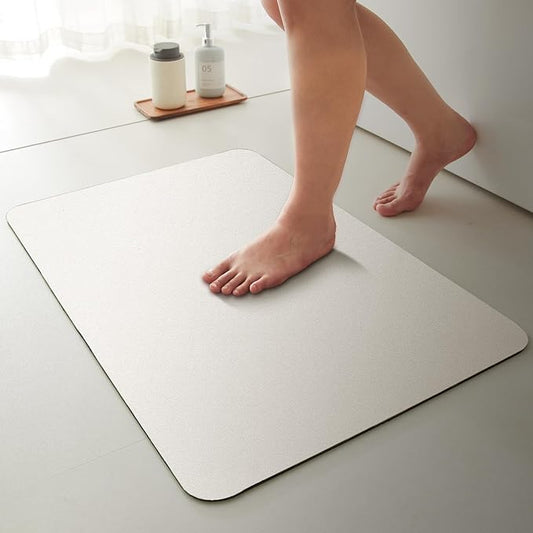 Bath Mat, Bathroom Rugs Non Slip Washable Thin Absorbent Quick Dry Bath Mat Fits Under Door Bathroom Floor Mat Perfect for Bath, Shower, or Sink 36"x60" White