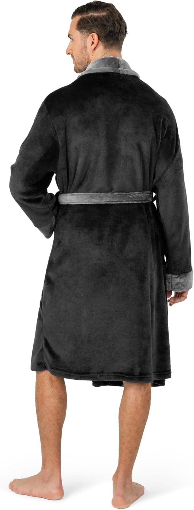 PAVILIA Mens Soft Robe | Warm Fleece Robes for Men, Soft Spa Bathrobe with Shawl Collar and Pockets