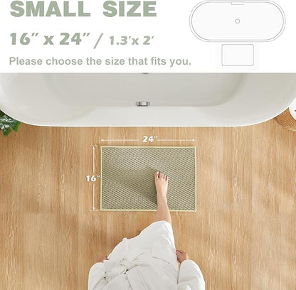 Bathroom Rugs Non Slip Washable, Super Absorbent Thin Bath Mat Small Quick Dry Low Pile Bathroom Rug, Sage 16"x24"