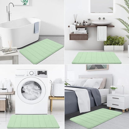 Buganda Memory Foam Bath Mat, 30" x 20", Ultra Soft and Non-Slip Bathroom Rugs, Water Absorbent and Machine Washable Bath Rug for Bathroom, Shower, and Tub, Sage Green