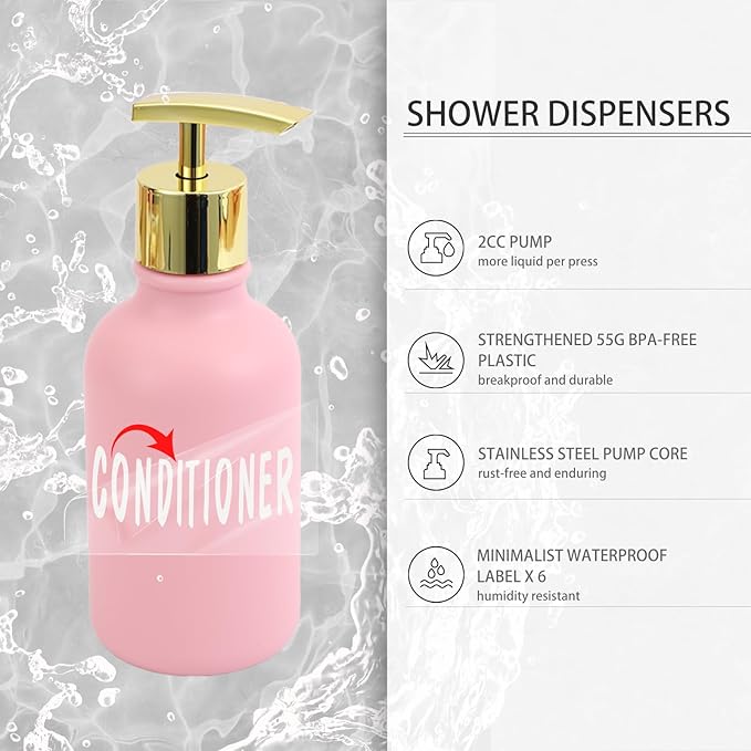 Pink Bathroom Accessories Set - 10 Piece Bathroom Accessory Set with Trash Can, Soap Dispenser, Soap Dish, Toothbrush Holder and Cup, Toilet Brush, Qtip Holder, Bathroom Decor Sets Complete