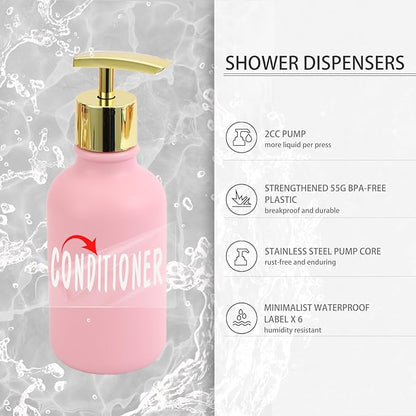 Pink Bathroom Accessories Set - 10 Piece Bathroom Accessory Set with Trash Can, Soap Dispenser, Soap Dish, Toothbrush Holder and Cup, Toilet Brush, Qtip Holder, Bathroom Decor Sets Complete