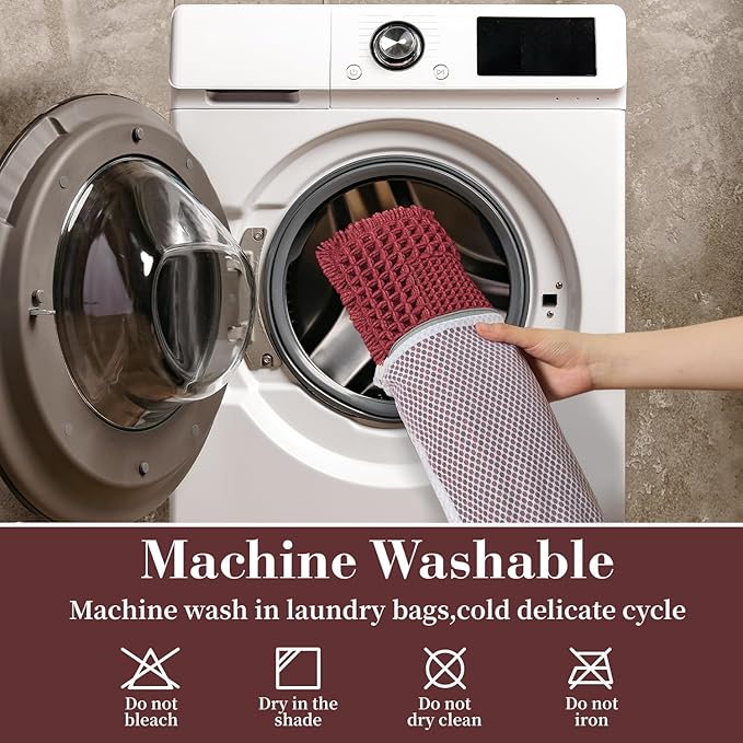 RESARE Waffle Bathroom Runner Rugs, Super Absorbent Bath Mat Non Slip Washable Quick Dry, Upgraded Ultra Soft Boho Bath Rugs with Tassels for Hallway Bedroom Laundry Room, 2'x6'(24"x72"), Red