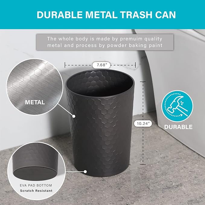 zccz Bathroom Accessory Set - 6 pcs Bronze Bathroom Accessories Set with Trash Can, Toothbrush Holder, Toothbrush Cup, Soap Dispenser, Soap Dish, Toilet Brush with Holder - Accessoire Salle de Bain