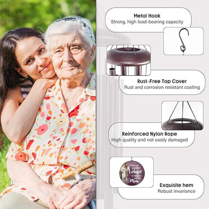 ASTARIN 36" Large Deep Tone Personalized Sympathy Wind Chimes, Memorial Wind Chime for Loss of Mother Father Loved One, Angel Bereavement Gifts Decor Outdoor Patio Garden Graveyard