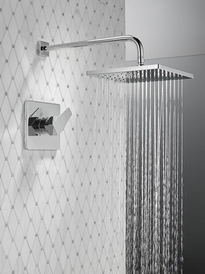 Delta Modern 14 Series Square Rain Shower Faucet Set, Chrome Shower Head and Handle Set, Valve Trim Kit, Chrome T14268-PP (Valve Not Included)