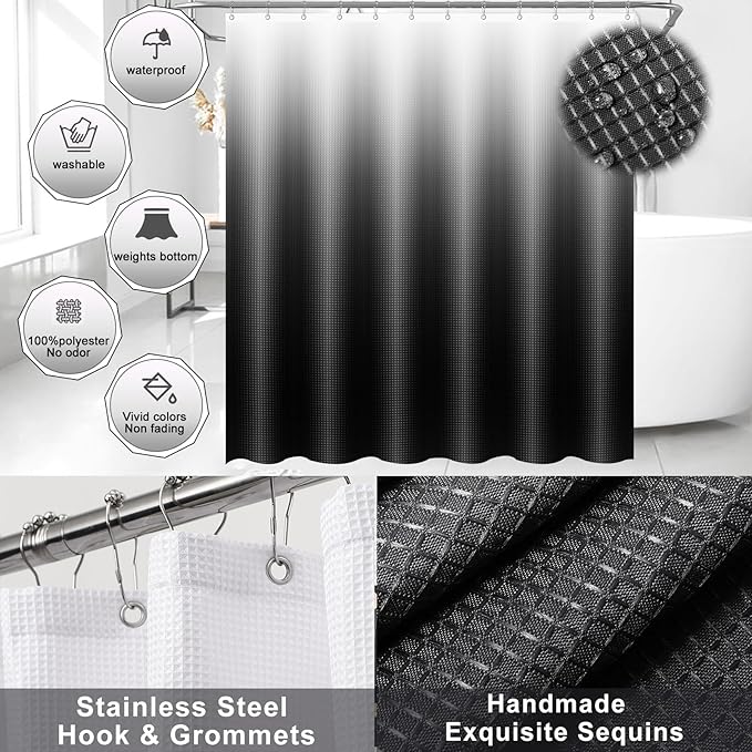 34PCS Bathroom Accessories Set with Shower Curtain,Rugs,Bath Towel,Trash Can,3PCS Lotion Soap Dispenser,Toothbrush Holder,Soap Dish,Tumbler Cup,6PCS Wood Tags Bath Accessories with Tray for Bathroom