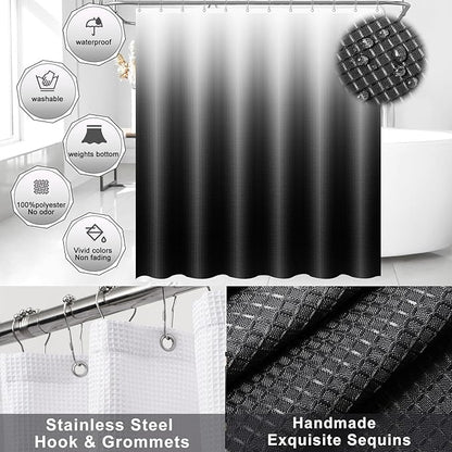 34PCS Bathroom Accessories Set with Shower Curtain,Rugs,Bath Towel,Trash Can,3PCS Lotion Soap Dispenser,Toothbrush Holder,Soap Dish,Tumbler Cup,6PCS Wood Tags Bath Accessories with Tray for Bathroom