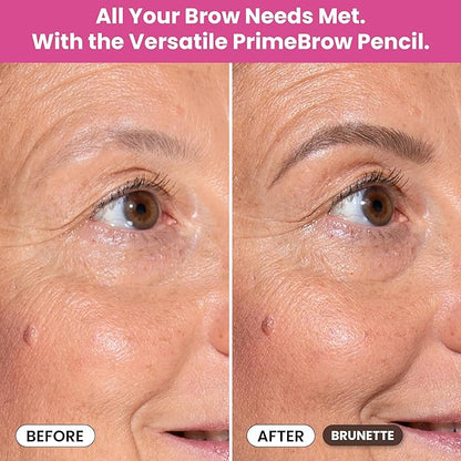 PrimeBrow Pencil for Mature Women ?€? Ultra-Precise Tip for Natural, Hair-Like Strokes ?€? Smudge-Proof & Long-Lasting Wear ?€? Great for Thinning, Sparse, or Graying Brows (Brunette)