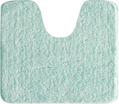 Suchtale Non Slip Bath Mat - Soft Microfiber Shaggy Bath Rug, Machine Washable, Thick Plush U Shape, Water Absorbent (20 x 24, Aqua)