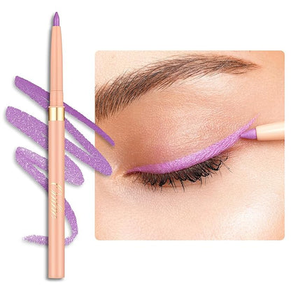 Oulac Purple Eyeliner Pencil, Waterproof Retractable Eye Liner Pen, Smooth and Creamy Eye Makeup for Precision Application Vegan & Cruelty-Free, 09 Sweet Taro