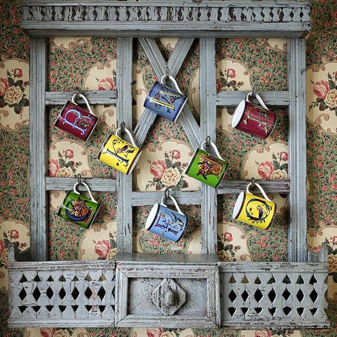 Spode Kit Kemp Alphabet Mug - Letter J Monogram in Fine China, 12oz Ceramic Coffee Cup for Hot Drinks, Personalized Drinkware for Unique Gifts, Dishwasher Safe Tea or Coffee Mug - Gift Box Included