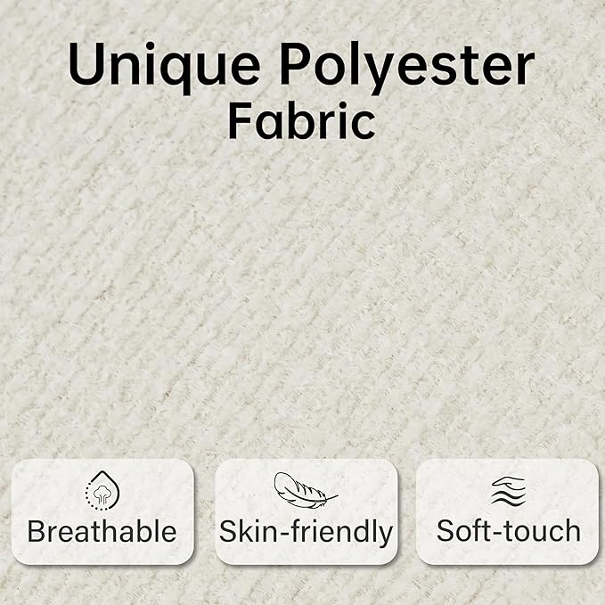 VKNOW Accent Chairs Set of 2, Modern Upholstered Living Room Chair Armchair with Solid Wood Legs, Comfy Barrel Arm Chairs for Living Room Bedroom, Cream