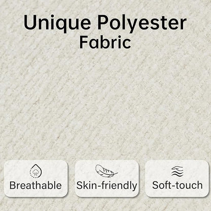 VKNOW Accent Chairs Set of 2, Modern Upholstered Living Room Chair Armchair with Solid Wood Legs, Comfy Barrel Arm Chairs for Living Room Bedroom, Cream