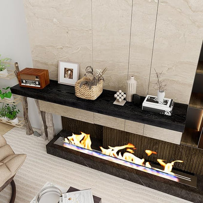 Black Floating Shelves 55 Inch Long, 12 Inch Deep Floating Shelves for Wall, 55 x 9 Large Floating Shelf for Fireplace Mantel, 2" Thicked Wall Shelves for Living Room, Bedroom Storage, 1 Pack