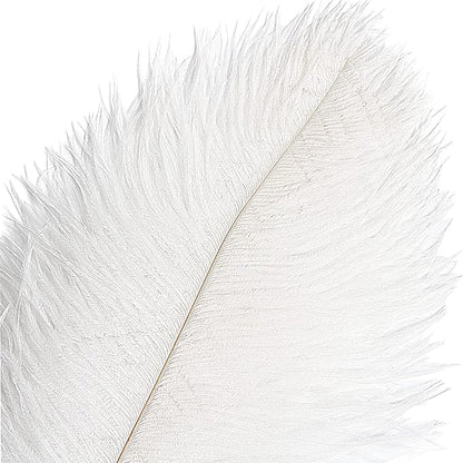 THARAHT 12pcs White Ostrich Feathers Natural Bulk 14-16Inch 35cm-40cm for Wedding Party Centerpieces Easter Gatsby and Home Decorate Ostrich Feathers
