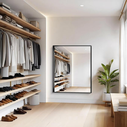 Black Bathroom Mirror, 40x48 Inch Rectangular Framed Mirror, Large Wall Mounted Bathroom Vanity Mirror Over Sink for Bedroom,Restroom, Living Room, Hangs Vertically or Horizontally