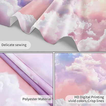 HVEST Pink Cloud Tapestry Colorful Abstract Clouds Natural Landscape Tapestries Wall Hanging for Bedroom Living Room Teen Dorm Indie Decor Poster Blanket,92.5x70.9 Inch