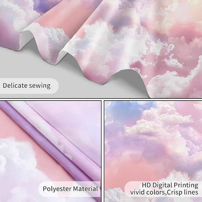 HVEST Pink Cloud Tapestry Colorful Abstract Clouds Natural Landscape Tapestries Wall Hanging for Bedroom Living Room Teen Dorm Indie Decor Poster Blanket,59x51 Inches