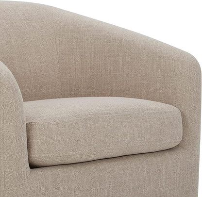 CHITA Swivel Accent Chair, FSC Certified Upholstered Fabric Barrel Chair for Living Room, Fully Assembled, Flax Beige