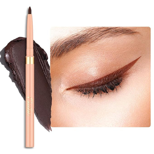Oulac Coffee Brown Eyeliner Pencil Waterproof Smudge Proof Brown Eye Liner Retractable, Smooth and Creamy Texture, Vegan & Cruelty-Free, 03 Teddy