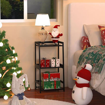 3 Tier Bamboo Bathroom Shelves, Ladder Shelf for Storage, Rustic Home Organizer, Space-Saving Design, Stylish Display Nightstand, Stylish Storage Solution for Home, Living Room, Kitchen