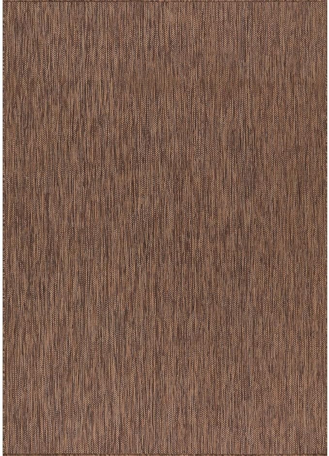 Washable Indoor Outdoor Rug 9x12 Weather Resistant Area Rugs Modern Solid for Porch Deck Balcony Backyard Patio Outside Carpet (9 X 12 Gold Brown)