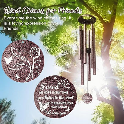 25''Wind Chimes,Best Friend Birthday Gifts for Women, Woman, Thanksgiving,Christmas Day Gifts Ideas for Friendship Rreminder.