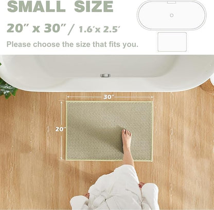 Bathroom Rugs Non Slip Washable, Super Absorbent Thin Bath Mat Small Quick Dry Low Pile Bathroom Rug, Sage 20"x30"