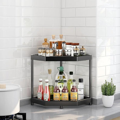 Corner Shelves Small Corner Bookshelf Kitchen Bathroom Standing Shelf Display Rack Storage Rack Plant Stand Room Decor Black 2pack