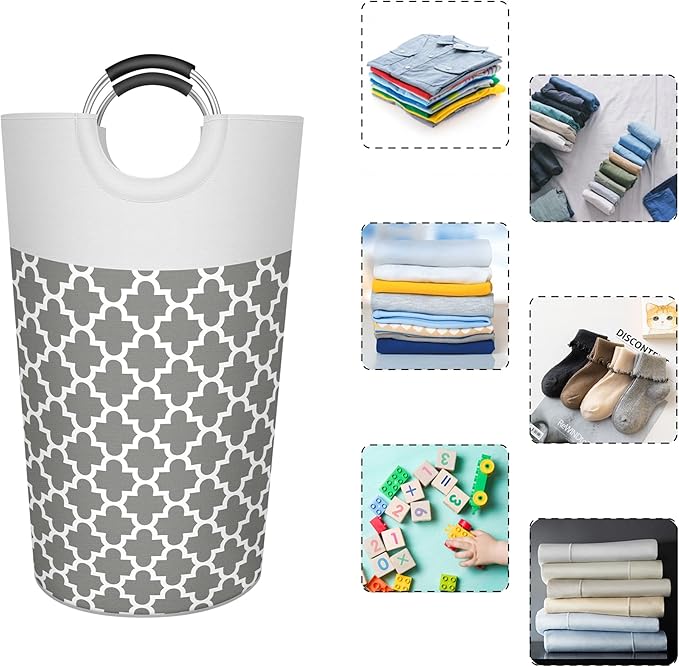 Caroeas 90L Light Laundry Basket (13 Colors), Waterproof Laundry Hamper, Laundry Bag with Padded Handles, Clothes Hamper, Collapsible Laundry Basket Easy Storage