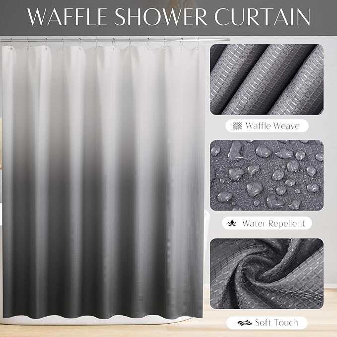 32PCS Bathroom Accessories Set Bathroom Set,Grey Shower Curtain Set,Bath Towel Set,Hand Towel,Toilet Brush,Trash Can & 3PCS Soap Dispenser