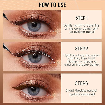 docolor Eyeliner, 2PCS Brown Liquid Eyeliner Waterproof Eye Liner Pen Super Slim Precise All Day Brown Eye Pencils Professional Makeup Liquid Eye Liner Pencil for Women