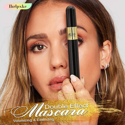 Waterproof & Smudge-Proof Tubing Mascara - Long-Lasting 2-1 Mascara Black for Natural Length and Volume Eye Makeup, Curling Eyelashes, No Flaking, No Clumping, Vegan and Cruelty Free (Pack of 1)