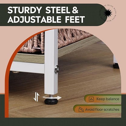 WLIVE Side Table with Charging Station and USB Ports, Small End Tables for Small Spaces, 3-Tier Nightstand with Adjustable Shelf, Bedside Tables, Living Room, Bedroom, Greige