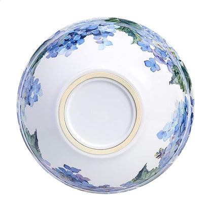 Amazon Basics Nesting Melamine Mixing Bowl With Lid And Non-Slip Base, 5 Sizes, Set Of 10, Hydrangea Floral, 3 15/16",7 9/16",8 7/8",10",11 1/4"