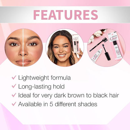 Ardell Brow Glue Soft Black with Styling Brush ?€? Instant Lamination Brow Gel for Fluffy, Defined Brows, All-Day Extreme Hold Eyebrow Gel Waterproof, 0.35 oz