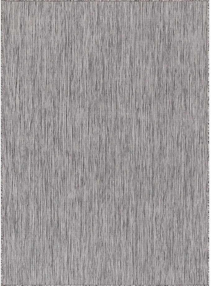 CAMILSON Outdoor Rug 8x10 Modern Area Rugs for Indoor and Outdoor Patios and Porches - Waterproof, Washable, Non-Shedding, Easy-to-Clean Outside Carpet (8 x 10, Solid - Silver Gray)